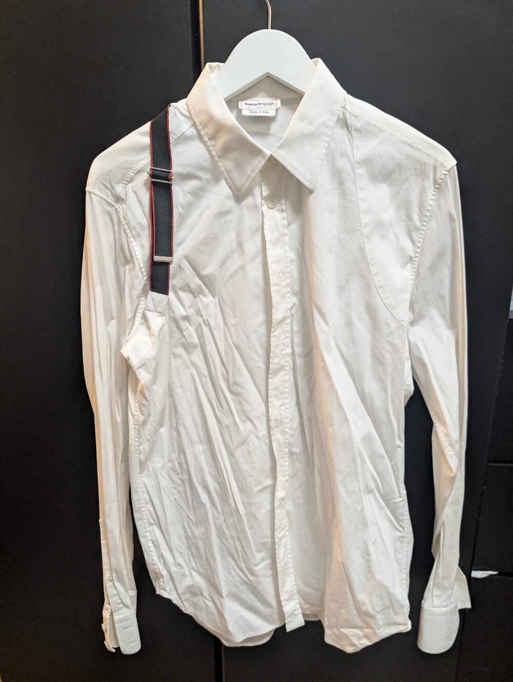 Alexander McQueen Men's White Harness Strap Shirt M-L